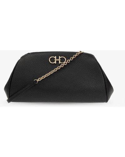 Ferragamo Leather Shoulder Bag - Black