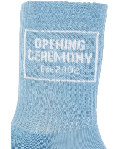 Opening Ceremony Socks With Logo, - Blue