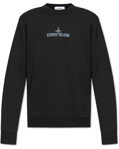 Stone Island Sweatshirt With Logo - Black
