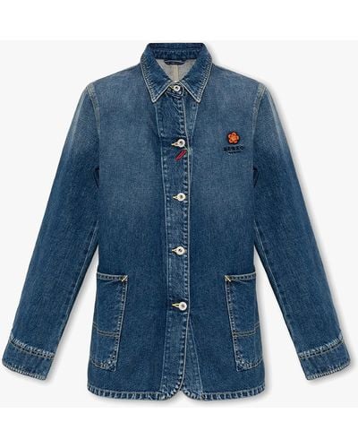 KENZO Denim Jacket With Logo - Blue