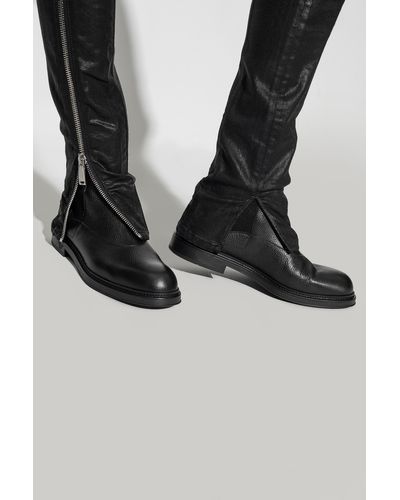 Emporio Armani Leather Chelsea Boots - Black