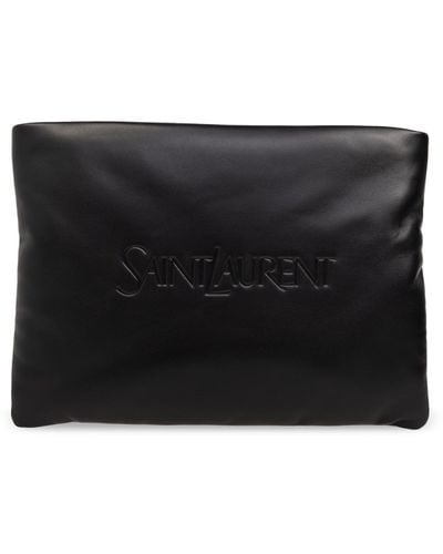 Saint Laurent Leather Handbag, - Black