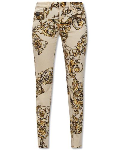 Versace Jeans With Barocco Motif - Natural