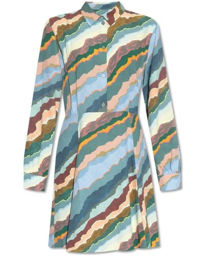 PS by Paul Smith Dress With Decorative Pattern, - Blue