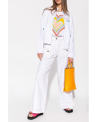Love Moschino Pants With Logo - White