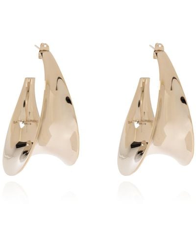 Saint Laurent Brass Earrings By , - Metallic