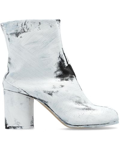 Maison Margiela Leather `tabi` Ankle Boots, - White