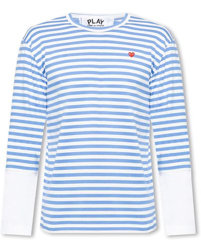 COMME DES GARÇONS PLAY T-shirt With Long Sleeves, - Blue