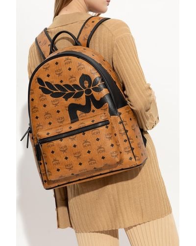 MCM 'stark' Backpack With Monogram, - Brown