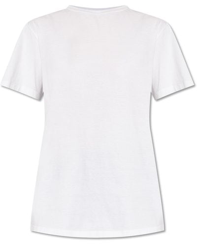 MM6 by Maison Martin Margiela T-shirt In Contrasting Fabrics, - White
