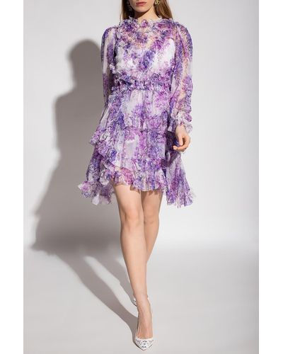 Dolce & Gabbana Dress With Floral Motif - Purple