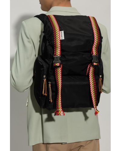 Lanvin Backpack With Logo - Black