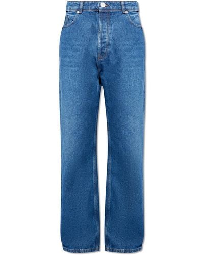 Ami Paris Jeans With Straight Legs, - Blue
