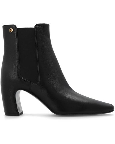 Tory Burch Leather Heeled Ankle Boots - Black