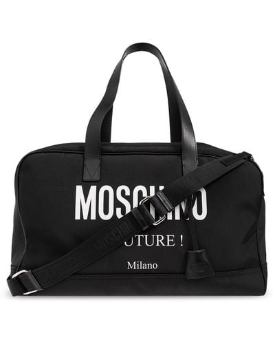 Moschino Duffel Bag With Logo - Black