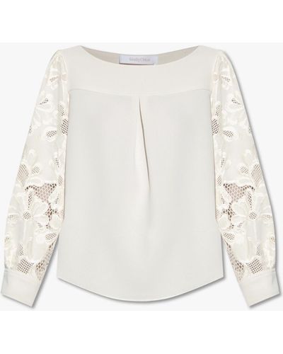 See By Chloé Top With Decorative Sleeves - White