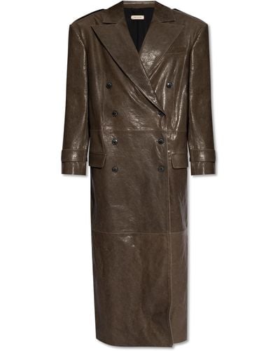 The Mannei 'copenhagen' Leather Coat, - Brown