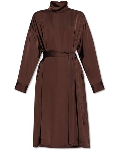 Fabiana Filippi Dress With A Stand-Up Collar - Brown