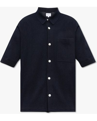 Norse Projects ‘Rollo’ Shirt With Short Sleeves - Blue