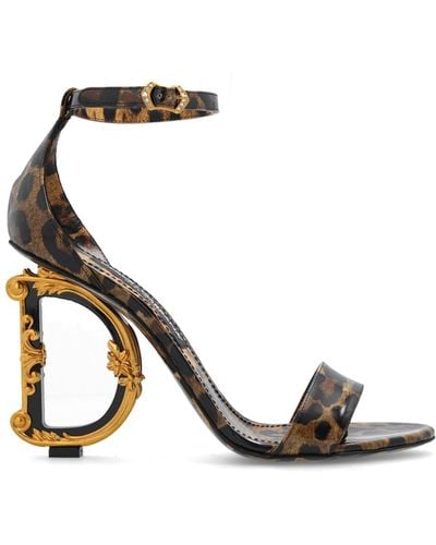 Dolce & Gabbana ‘Baroque’ Heeled Sandals - Brown