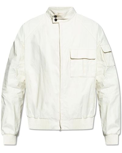 Ferragamo Jacket With A Stand-up Collar, - White