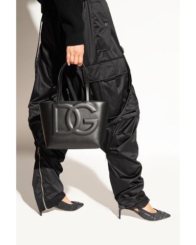 Dolce & Gabbana Leather Shopper Bag, - Black