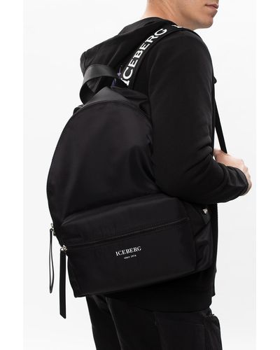 Iceberg Logo Backpack - Black