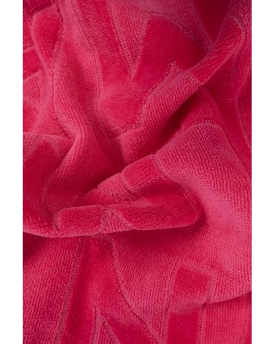 Balmain Beach Towel With Logo - Pink