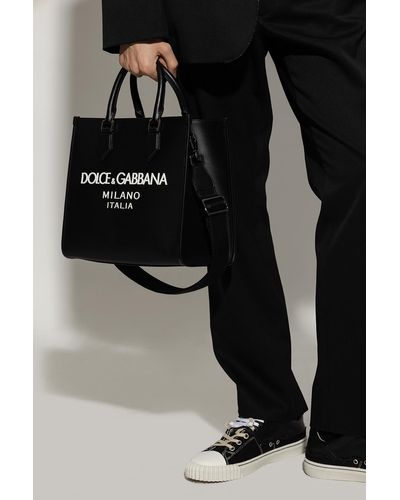 Dolce & Gabbana Shopper Bag With Logo - Black