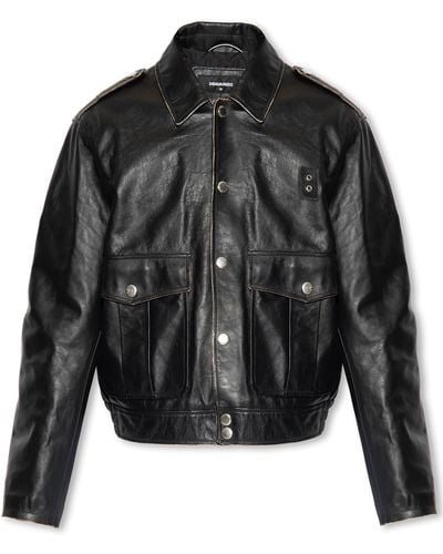 Dsquared leather jacket shop