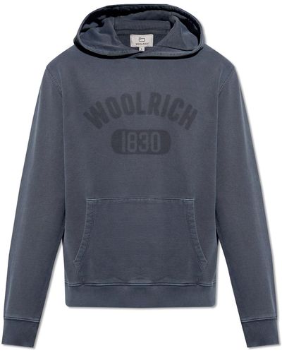Woolrich Hoodie With Logo, - Blue