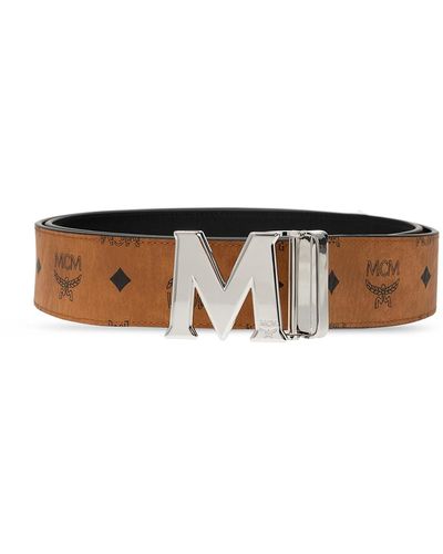 MCM Logo Belt, - White