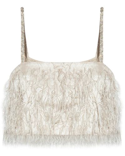 Munthe ‘Liquorice’ Top With Glittering Fringes - Natural