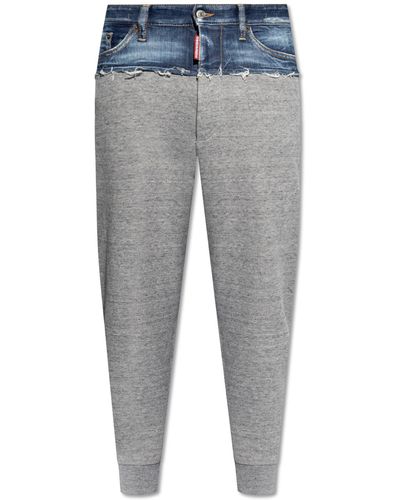 DSquared² Joggers In Contrasting Fabrics, - Blue