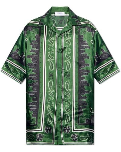 Off-White c/o Virgil Abloh Patterned Shirt, - Green