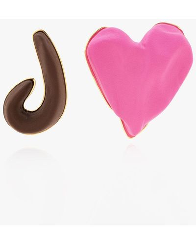 Jacquemus 'le Coeur' Asymmetrical Earrings - Pink