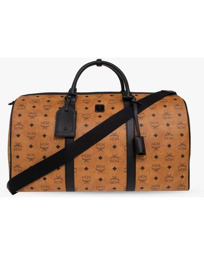 MCM Metallic Visetos Traveler Weekender Duffle Bag Gold 1259562