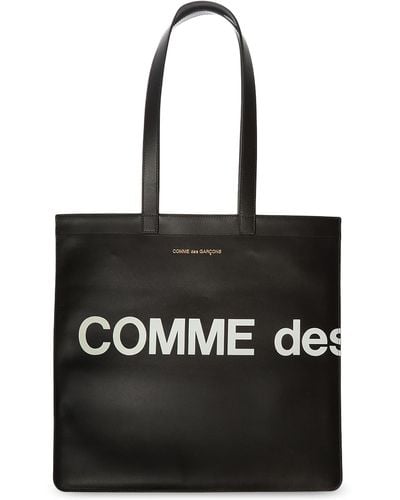 Comme des Garçons Logo-print Leather Tote Bag - Black