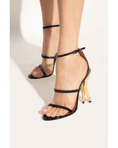 Alaïa ‘Cabaret’ Glossy Heeled Sandals - White