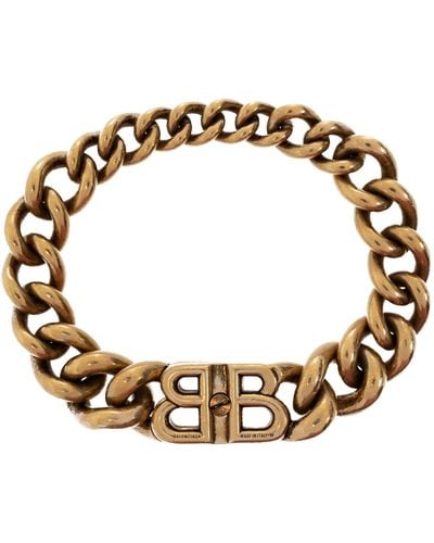 Balenciaga Bracelet With Logo, - Metallic
