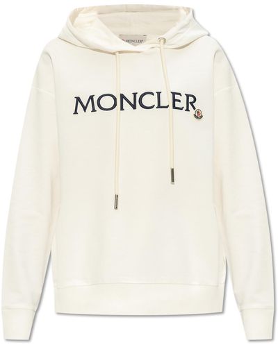 Moncler Hoodie With Logo, - Natural