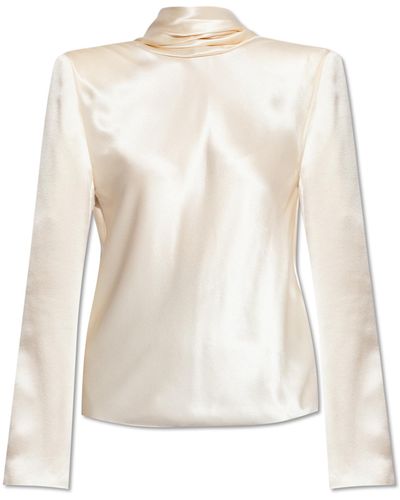 Saint Laurent Silk Top, - White