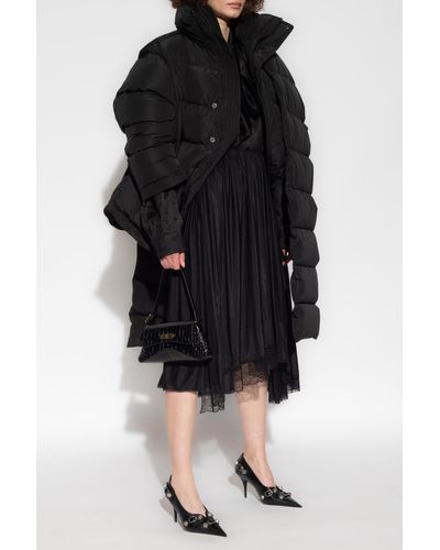 Balenciaga Lace-trimmed Skirt - Black