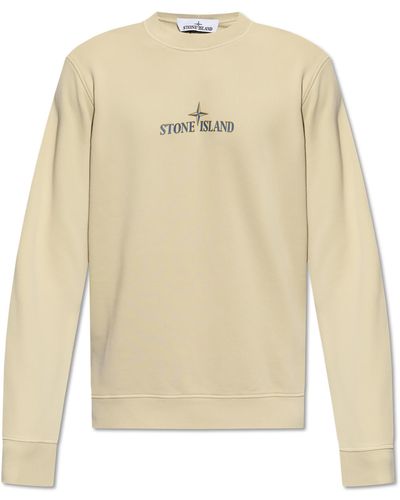 Stone Island Sweatshirt With Logo, - Natural
