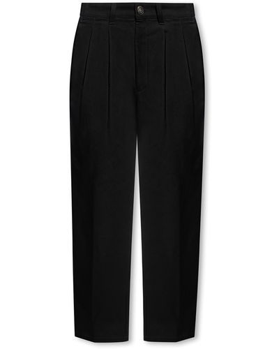 Emporio Armani Loose-Fitting Trousers - Black