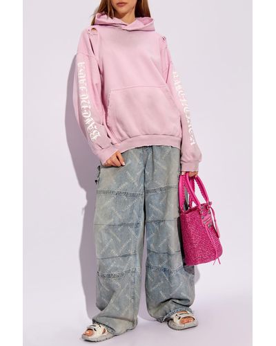 Balenciaga Vintage Effect Sweatshirt, ' - Pink