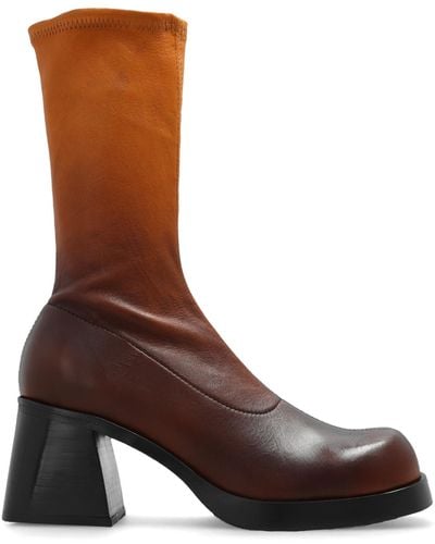 Miista ‘Elke’ Heeled Ankle Boots - Brown