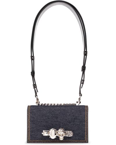 Alexander McQueen ‘Jewelled Satchel Mini’ Shoulder Bag - Blue