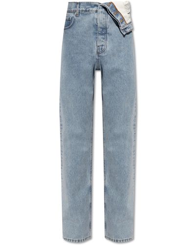 Y. Project Jeans With Asymmetrical Trim, - Blue