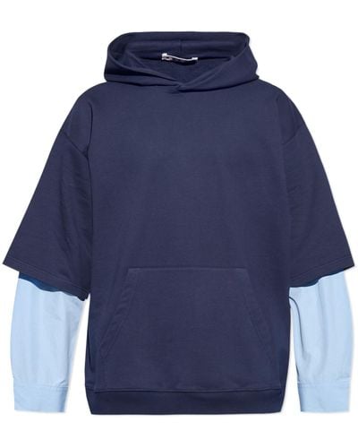 Marni Hoodie With Double Sleeves - Blue